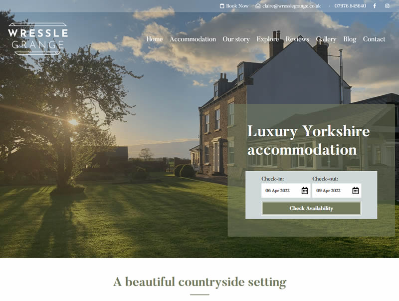 wressle grange holiday cottage website