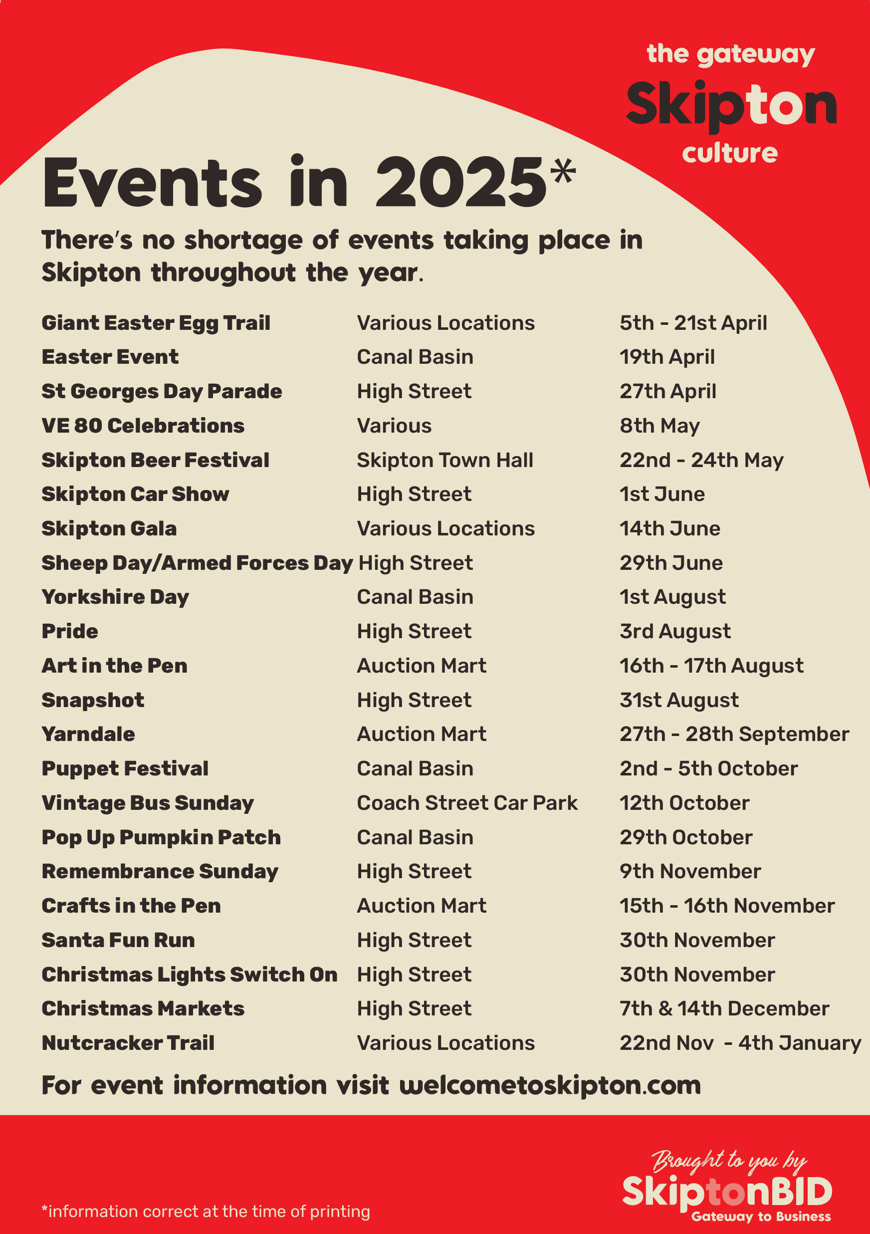 A5 leaflet - whats on 2025-2